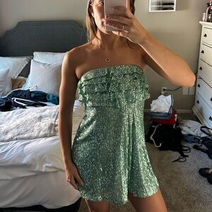 Free People Frida Ruffle Sequin mini dress. size S.